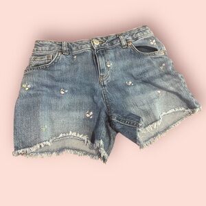 Girls Embroidered Denim Shorts